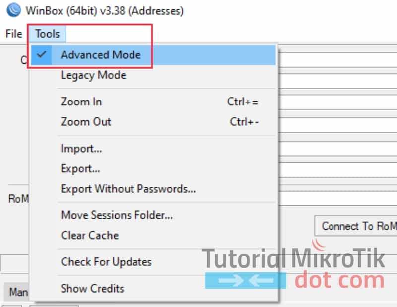 Cara Mengaktifkan Advanced Mode Winbox Mikrotik