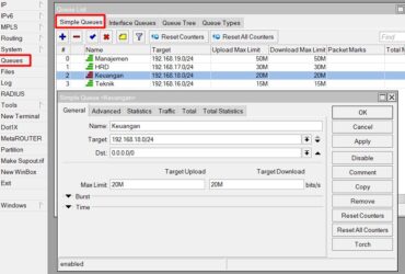 Manajemen Bandwidth Mikrotik Simple Queue