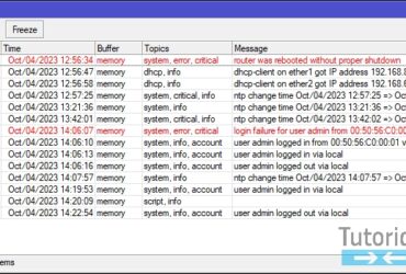 Menu Log Mikrotik