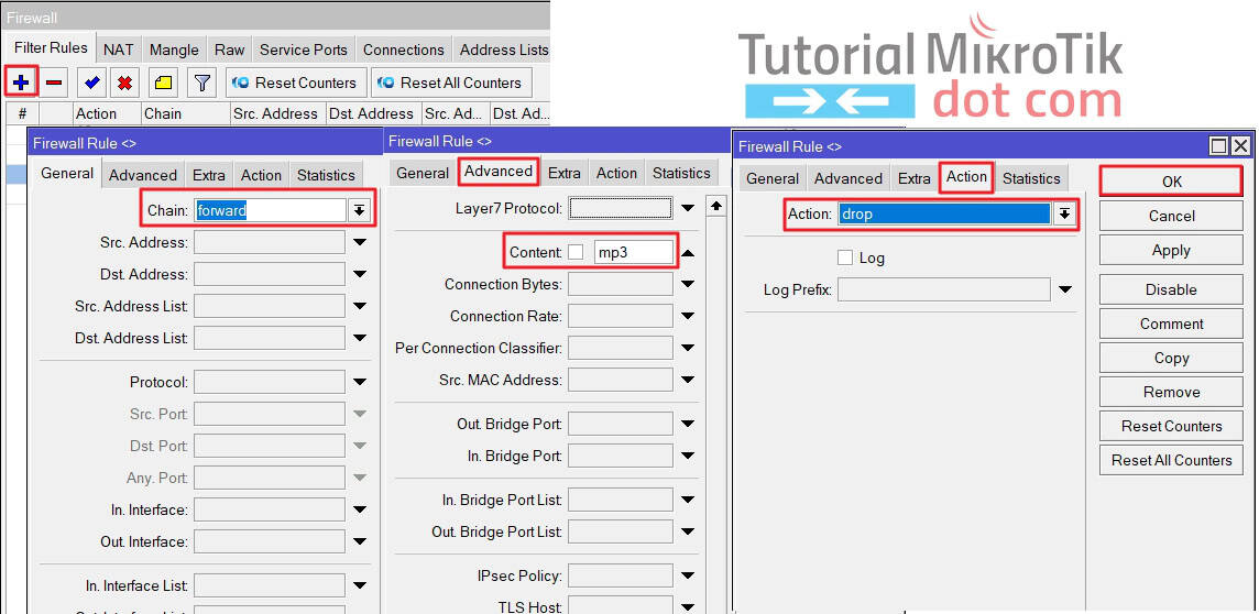 Cara Blokir mp3 di Mikrotik